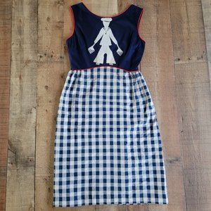 Toby Tanner Sailor Stitched Checker Plaid Sleeveless Dress